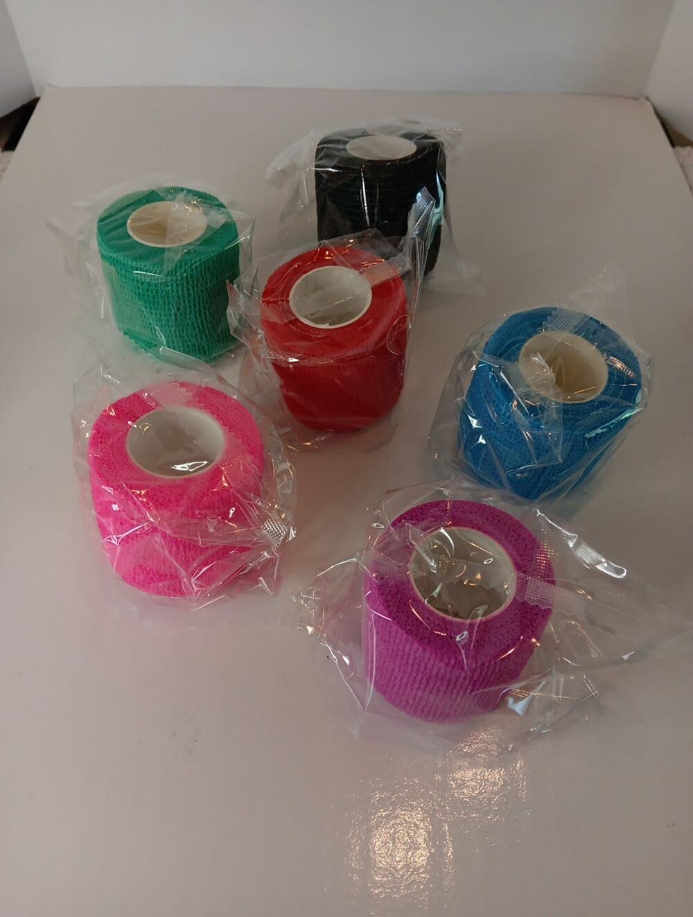 Self-Adhesive Elastic Bandage Sports Wrap Multi-Color 6 Pack